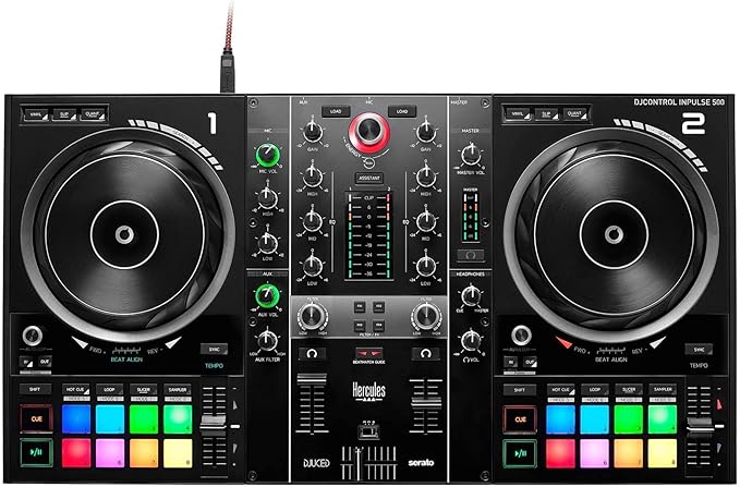 Hercules DJControl Inpulse 500 – 2-Way USB DJ Controller for Serato DJ Lite and DJUCED